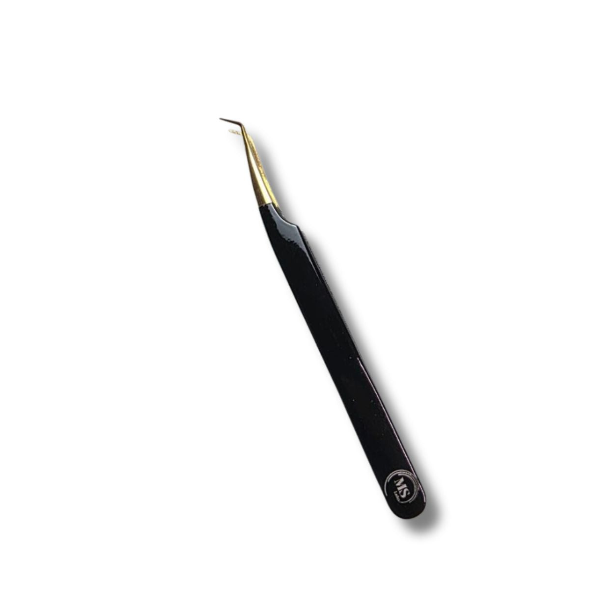 Pinzetta Extension Ciglia 45° - Punta Fine e Lunga - Colore Oro e nero