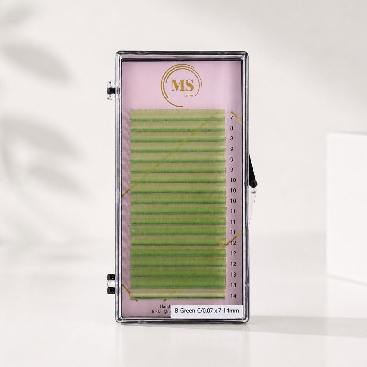 Mink Touch Lashes – Light Green – Spessore 0.07 mm – Curvatura C